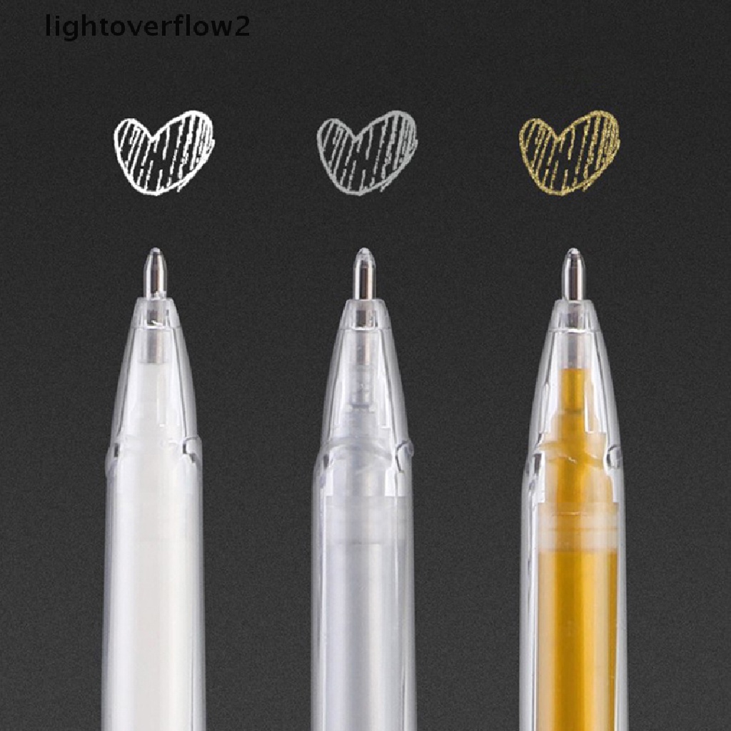 (lightoverflow2) Spidol Permanen 1.0mm Anti Air Bahan Metal Warna Putih / Gold / Silver Untuk Resin / Kerajinan DIY