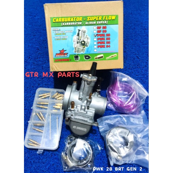 KARBURATOR KARBU BRT PWK 28 ORIGINAL PLUS MANIFOLD DAN SPUYER SET SELANG