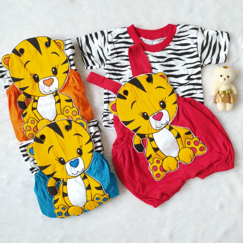JUMPER BAYI KARAKTER HARIMAU  SETELAN BAJU KODOK BAYI LAKI-LAKI PEREMPUAN USIA 3-12 BULAN