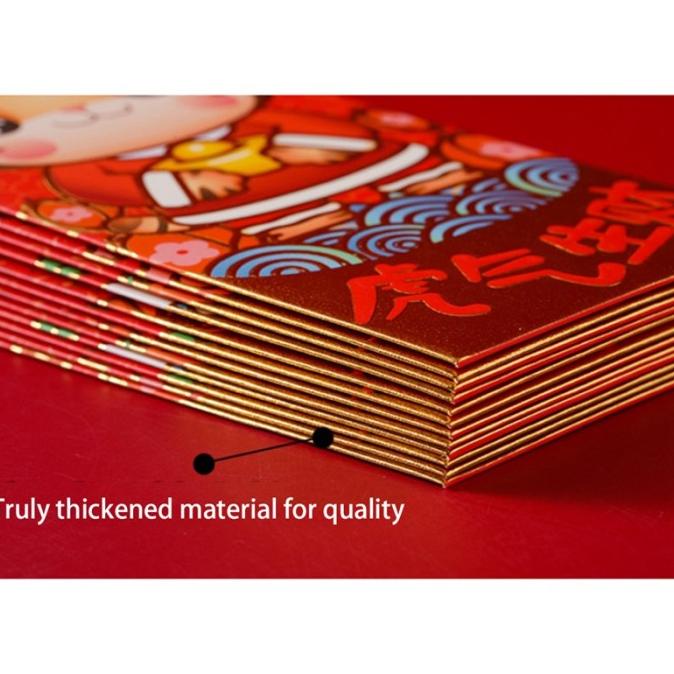 

SF596 6pcs 2022 Amplop Angpao Tahun Baru Cina Imlek Motif Macan Warna