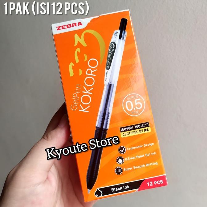 

[COD] Satu Lusin Pak Pulpen Gel Zebra Kokoro Hitam Alat Tulis Murah TERBARU Kode 354