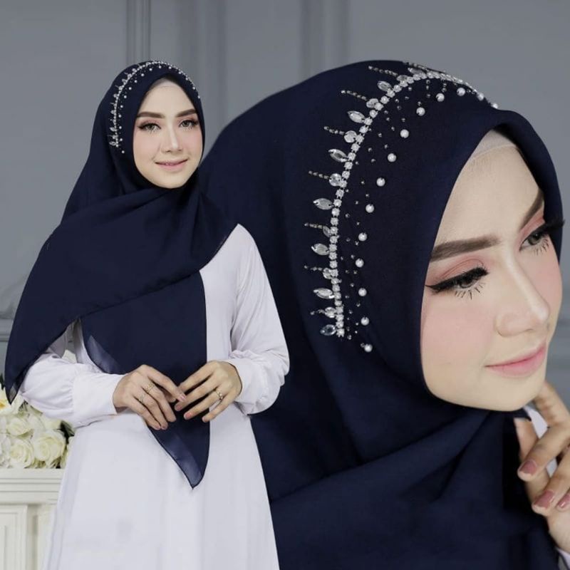 Hijab Segi Empat Payet Mahkota// Segi empat pesta// Hijab Mewah