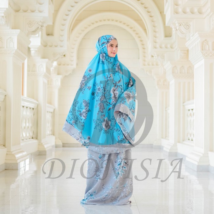 Promo DIONISIA Shaby Mukena Dewasa Katun Jepang Dewasa Jumbo - Biru