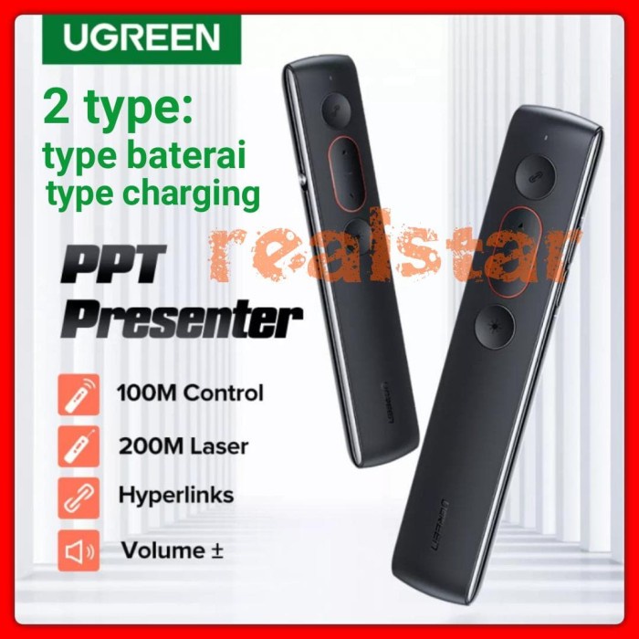 

Exclusive Ugreen Laser Pointer Remote Controller Presenter Wireless 2.4Ghz Usb