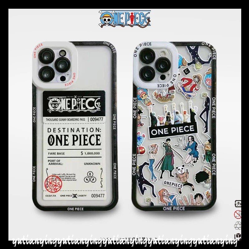 Soft Case TPU Motif Tiket One Piece Untuk IPhone 11 12 13 14 Pro MAX XR 7plus 7 8 6 6S 14 Plus X XS MAX SE 2020 8plus