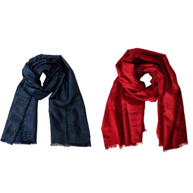 Syal Aigner Shawl Red and Blue Original