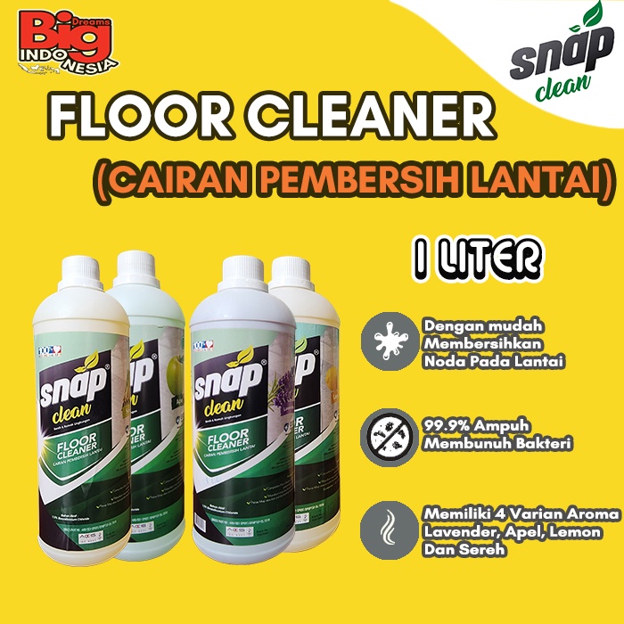 Pembersih Lantai Cairan Sabun Pel Lantai Floor Cleaner Snap Clean 1 Liter