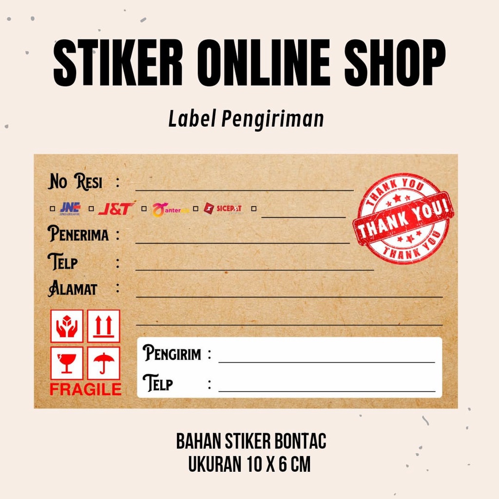 

Stiker Label Alamat Pengiriman Online Shop Sticker Resi