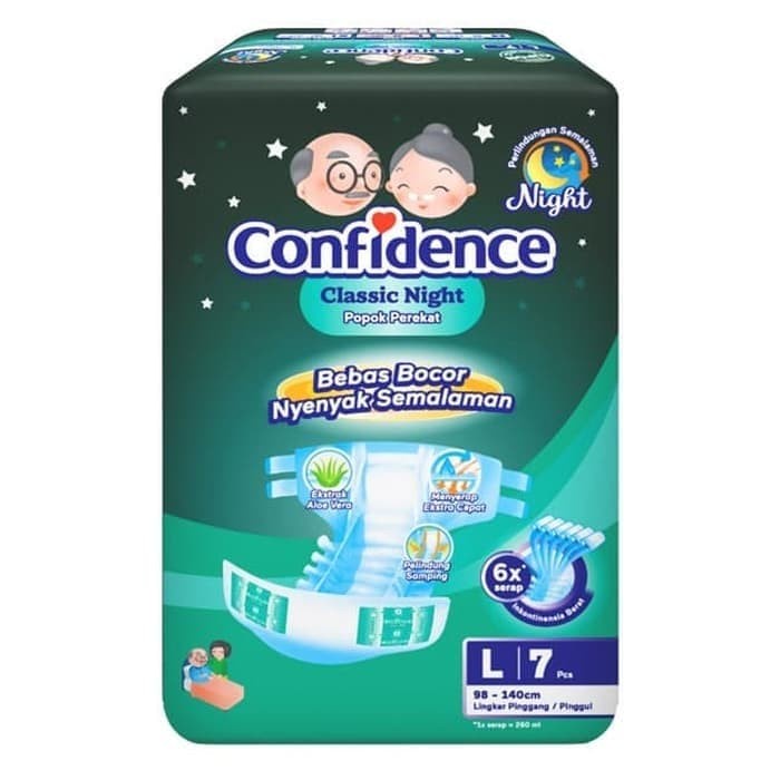 Confidence Classic Night Popok Perekat Dewasa