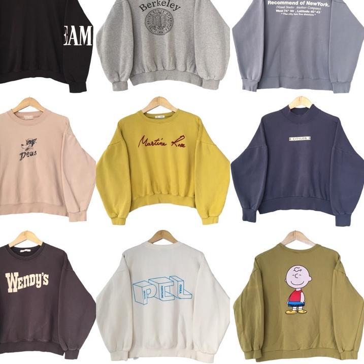 Booming SWEATER CREWNECK OVERSIZE| SWEATER OVERSIZE | TANGAN BALON | CREWNECK OVERSIZE