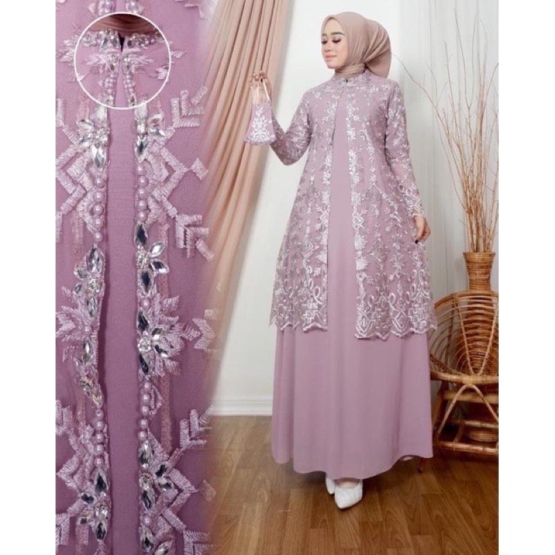 Yasmin Dress|Gamis Outer|Gamis Terbaru|Gamis Modern|Gamis Kondangan|Dress Wanita Pesta|Gamis kekinian |Kebaya Gamis Modern|Kebaya modern