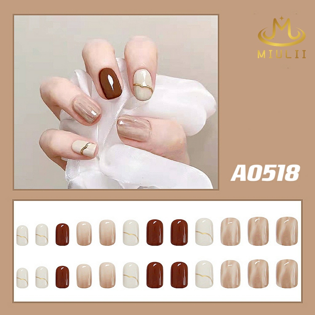 MIULII / KUKU PALSU   A0518  / 24PCS / 3D / NAIL ART / PREMIUM / CUTE / FREE LEM JELLY / KUTEK