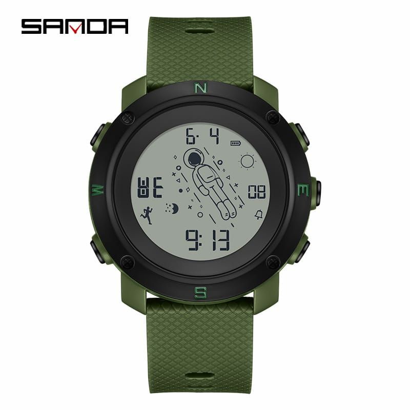 TERVIRAL SANDA 2128 Jam Tangan Pria Digital EL Backlight Jam Astronot Sport Watch Anti Air