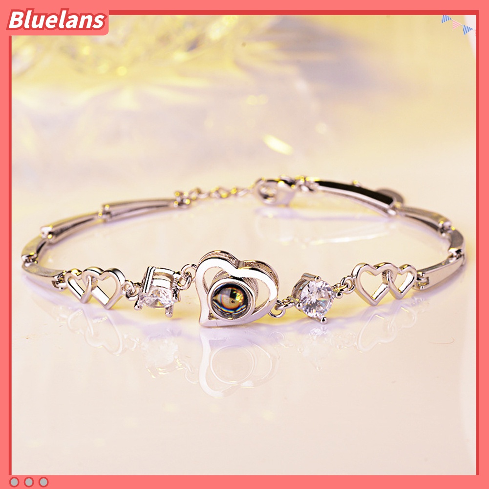 Gelang Rantai Proyeksi 100 Bahasa I Love You Bentuk Hati