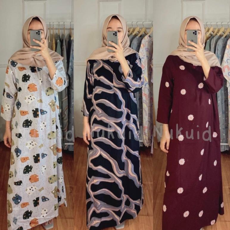 RECOMENDED Daster Gamis Semata Kaki | Long Daster Lengan 3/4 | Daster sematakaki busui | Daster tang