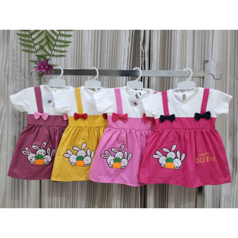 Baju bayi perempuan Dress Happy bunny728