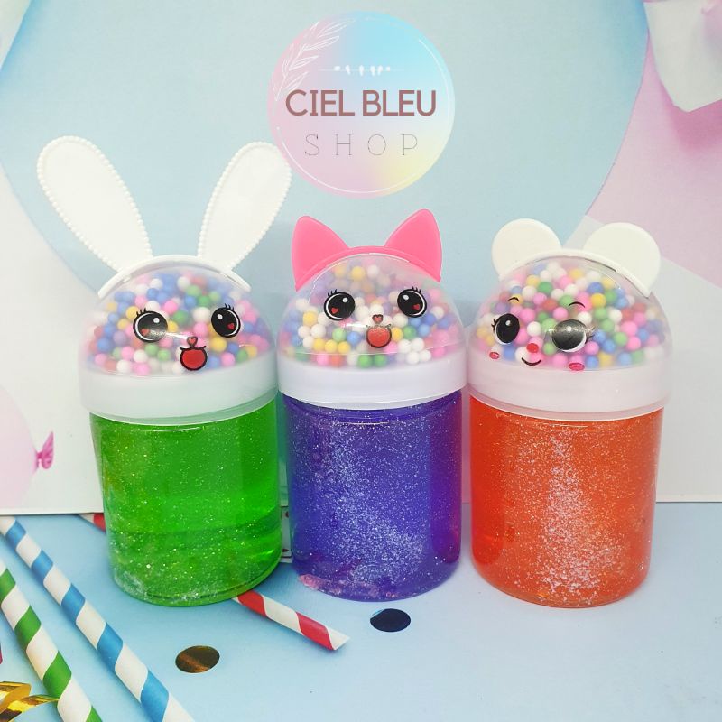 NEW SLIME GLITTER + BOLA MAINAN Karakter LUCU