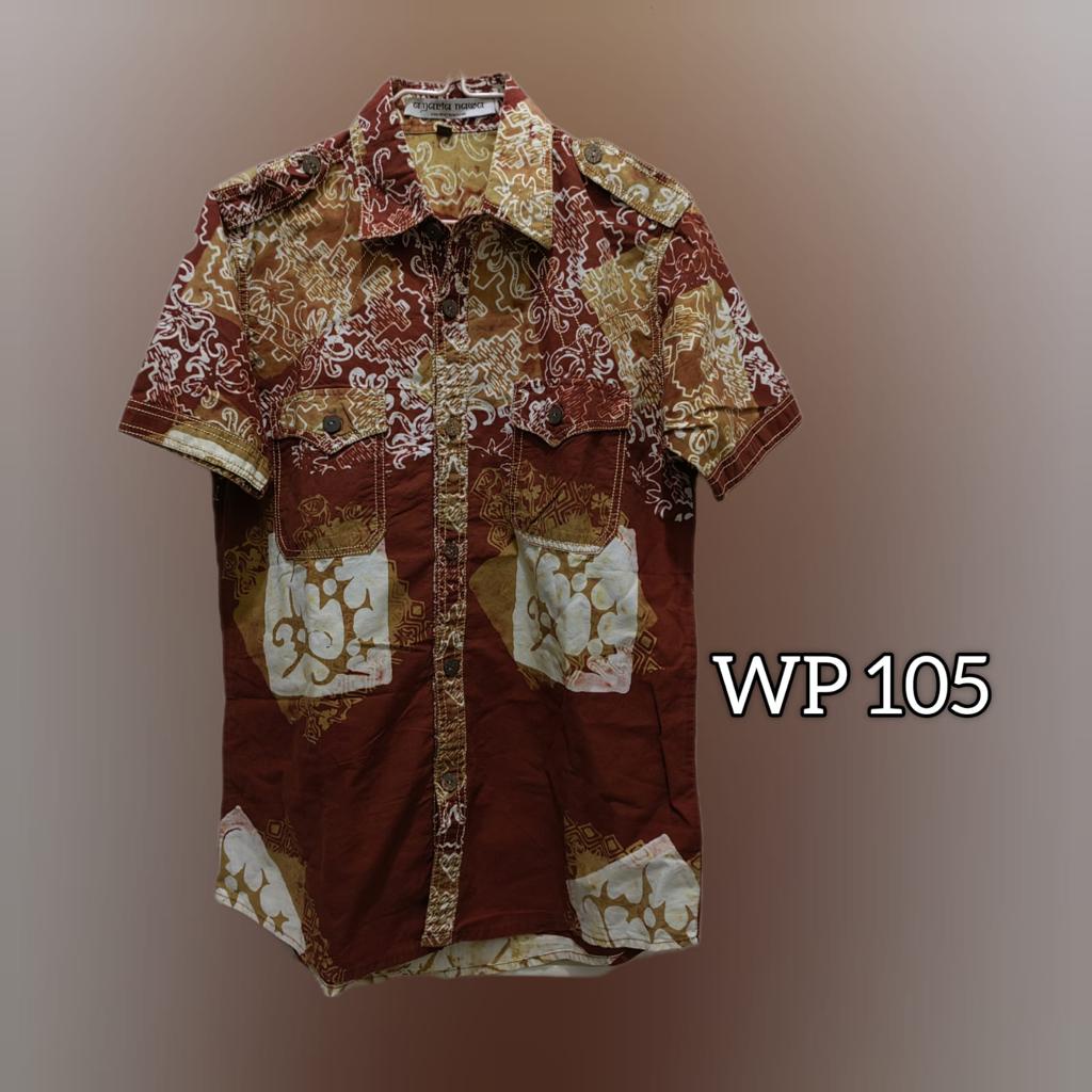 Preloved Blouse Amartanawa size S Batik Coklat Sogan (WP105)