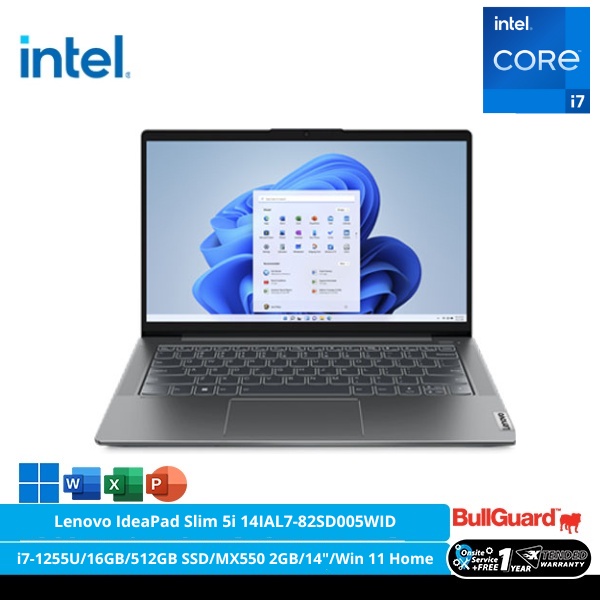 Lenovo IdeaPad Slim 5i 14IAL7-82SD005WID [Intel Core i7-1255U/16GB/512GB SSD/MX550 2GB/14″/Win 11 Ho