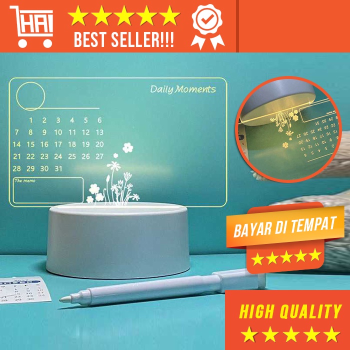 

LED NIGHT LIGHT MEMO BOARD PAPAN KALENDER DIGITAL PROYEKTOR MESSAGE BOARD CHILDREN