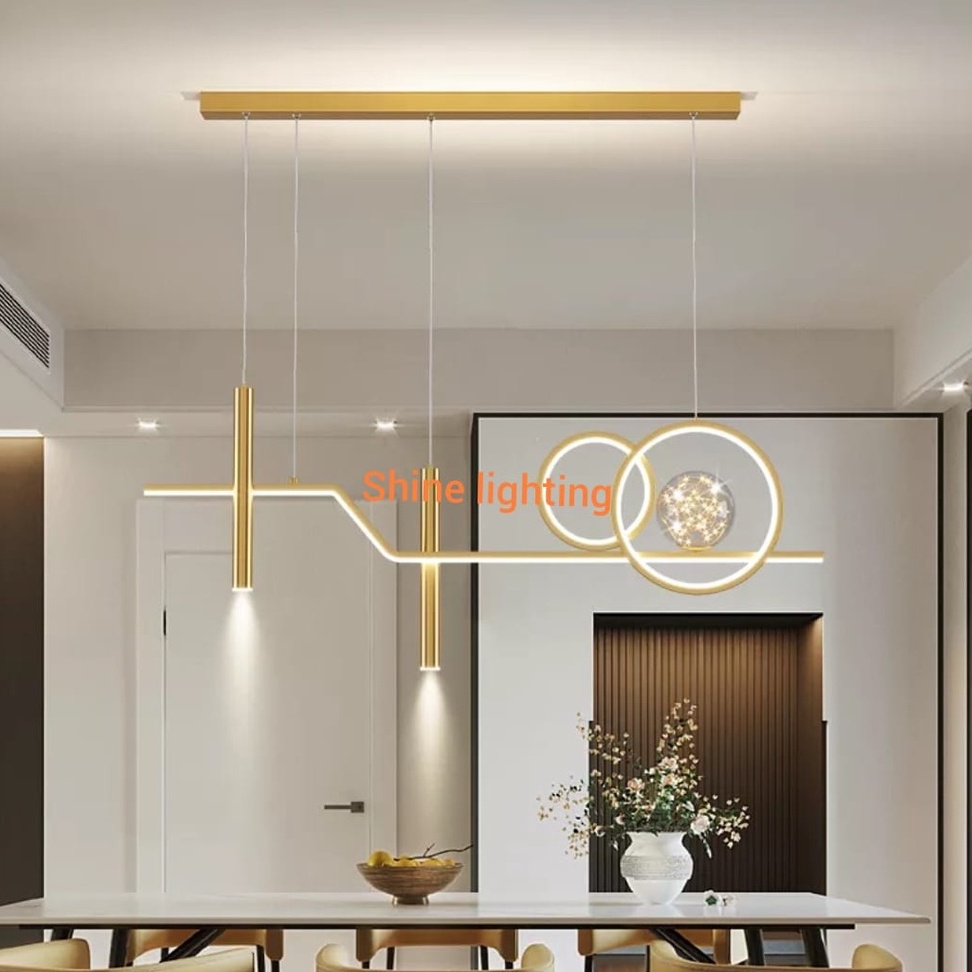 Lampu gantung minimalis ruang makan/ruang tamu tipe 892108 gold
