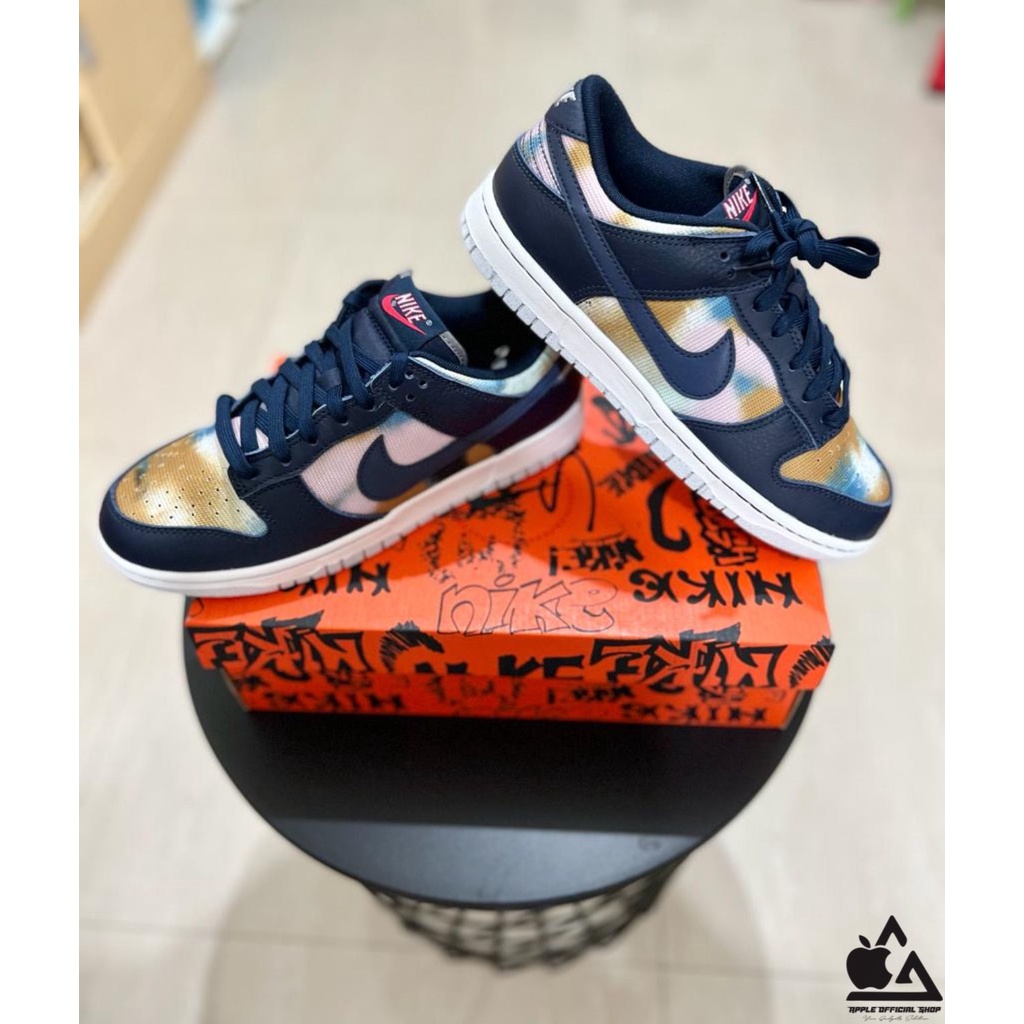 Nike Dunk Low Retro PRM Graffiti Navy US 8.5 / 42 - ORIGINAL BNIB