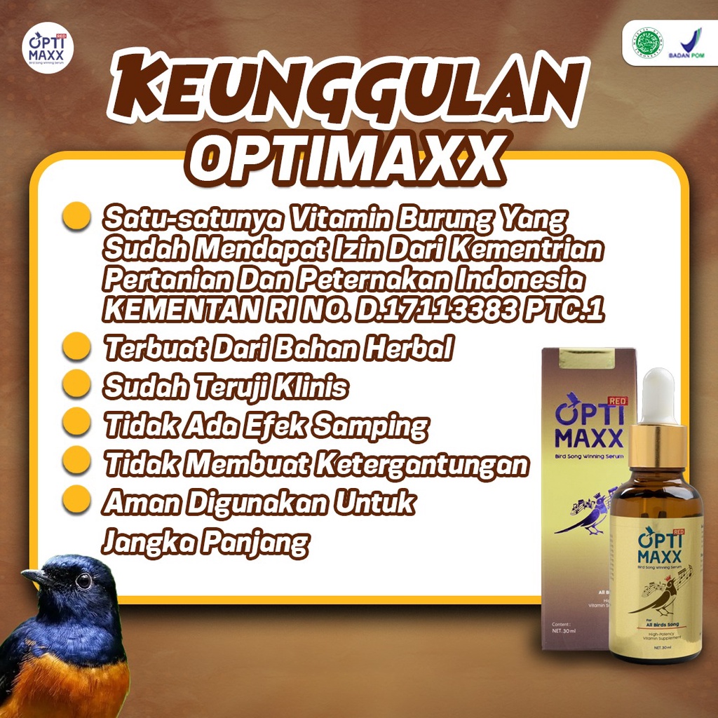 Optimaxx Paket Gacor 2 Botol - Optimax Multivitamin Penggacor Gacor Burung Kicau Lovebird Murai Murai Batu Atp Masteran Doping Jalak Suren Anis Merah