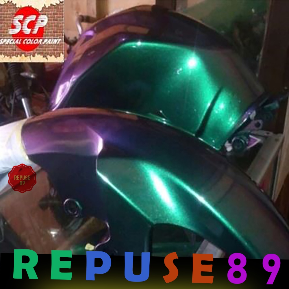 CAT BUNGLON BLUE GREEN PURPLE 100ML CAT BODY MOTOR/MOBIL/VELG/SEPEDA/HELM FULL FACE HEMAT MURAH SPEC