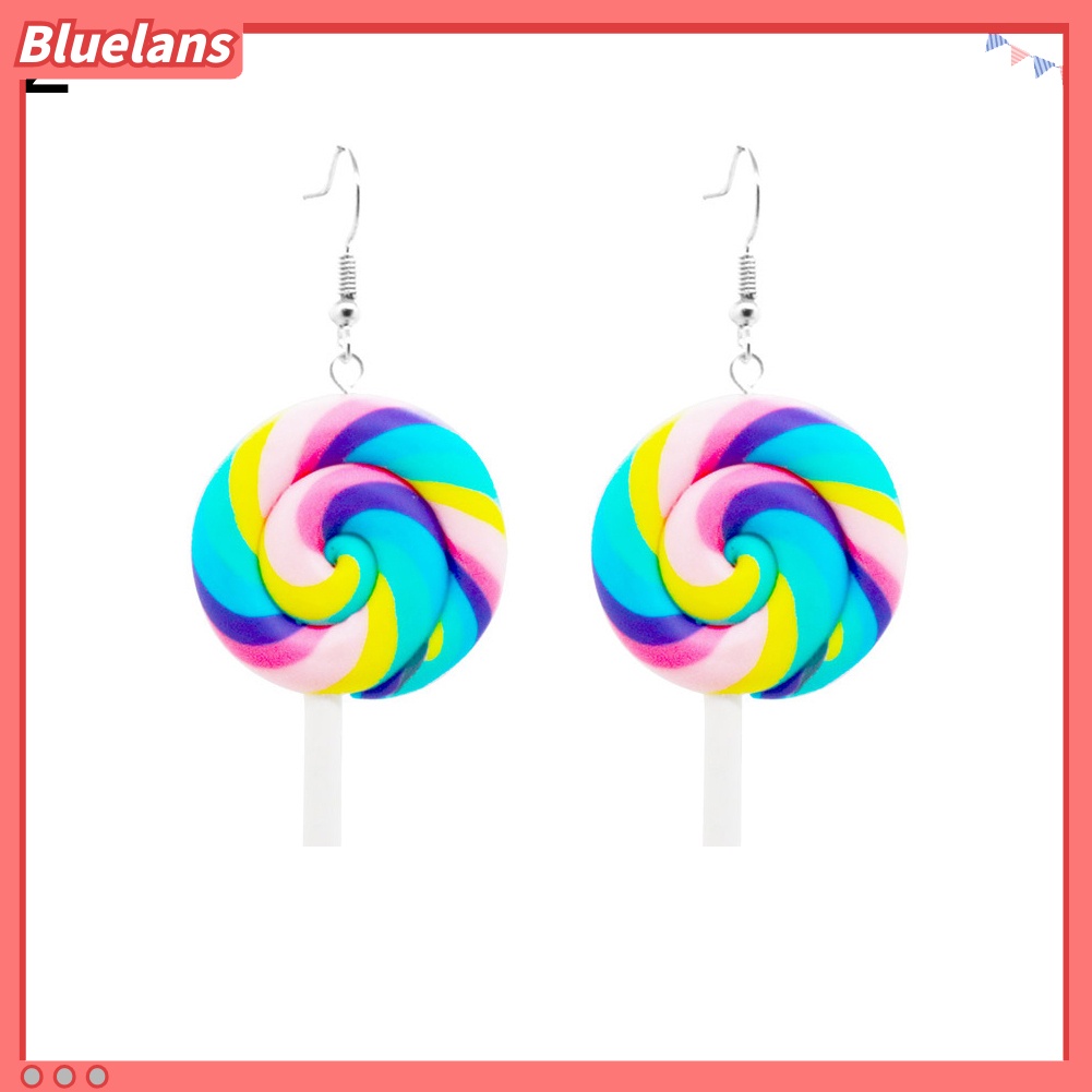 Bluelans Fashion Rainbow Lollipop Candy Dangle Hook Earrings Women Jewelry Gift Party