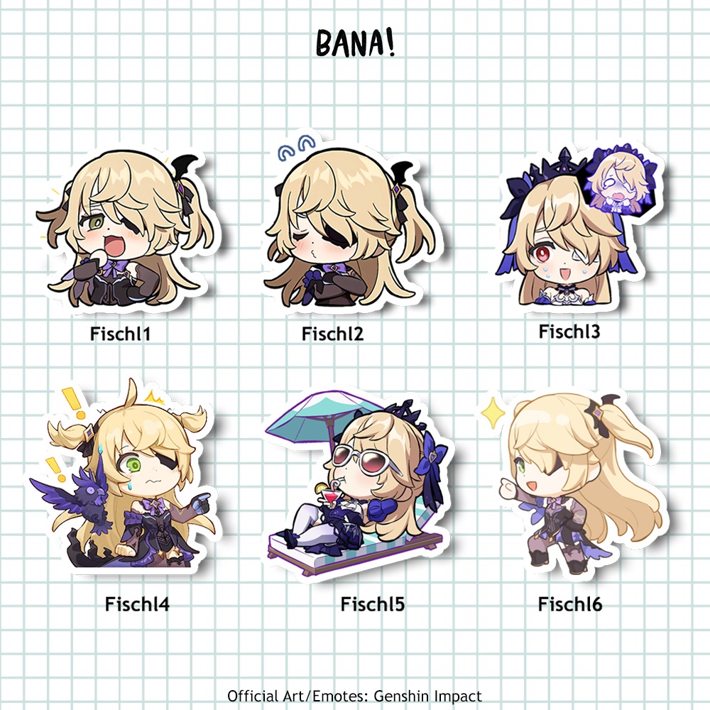

Stiker Genshin Impact FISCHL Sticker Vinyl Waterproof Bijian | BANA