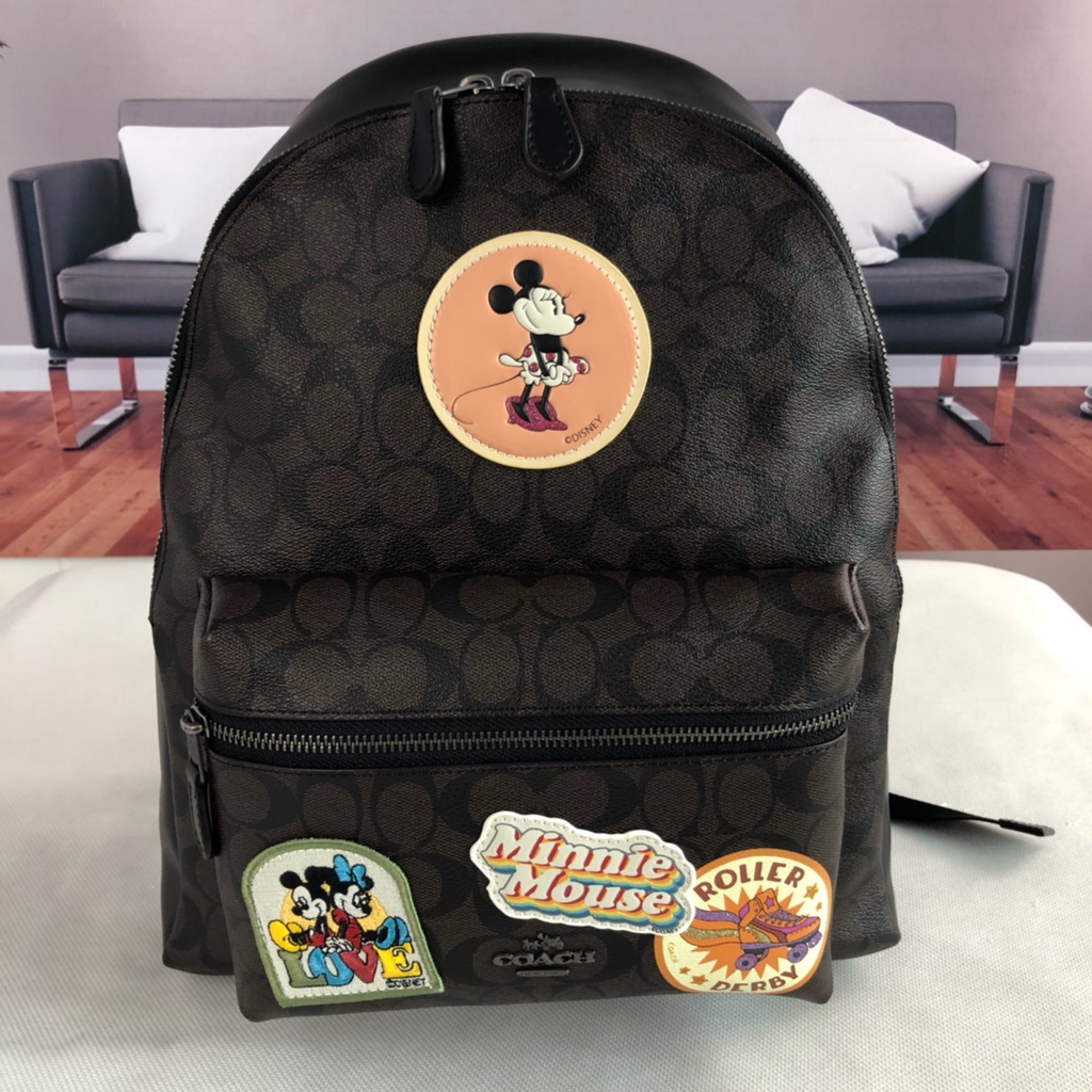 [Instant/Same Day]Coach 29355 Disney PVC patchwork backpack   beibao