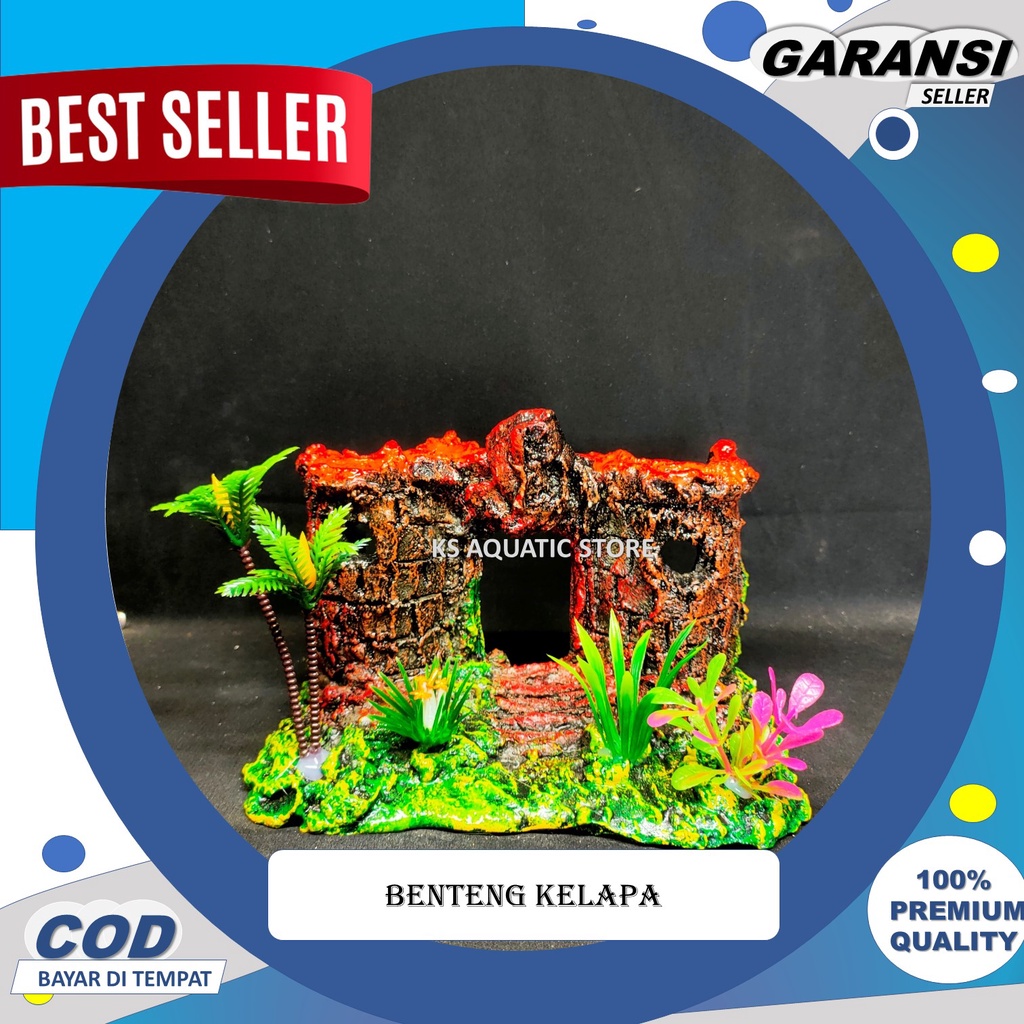 Hiasan Aquarium Benteng Kelapa  l Hiasan Akuarium Benteng Kelapa