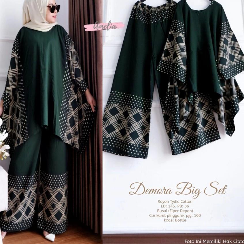 Hot Sale Setelan Demora Big Set Jumbo Set Waka Waka Rayon Jumbo LD 140 One Set Jumbo Rayon Busui Fri