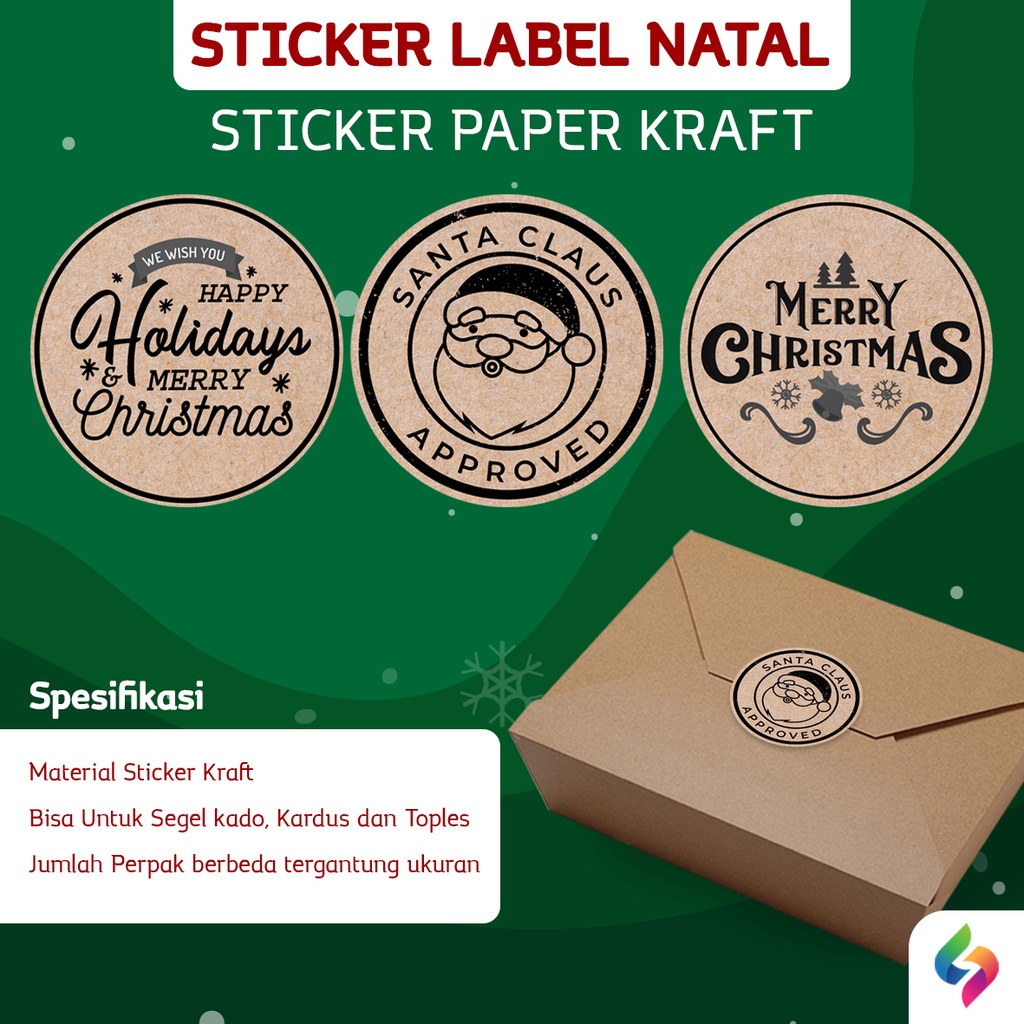 

STIKER NATAL - STICKER CHRISTMAS - RETRO / STIKER KRAFT GROSIR