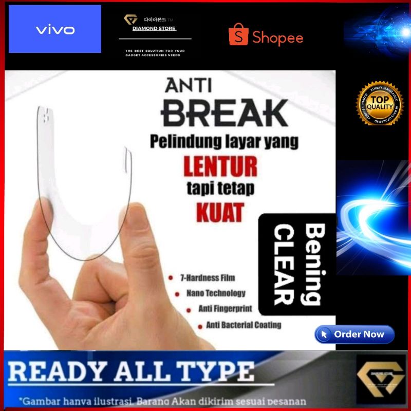 Vivo Tempered Anti Pecah Anti Break Anti Gores Clear TPU Y01 Y12S Y20 Y20S Y21 Y21S Y21t Y33 Y33S Y33T Y35 2022 Y51 2021 y22 Y22s Y02 Y02S