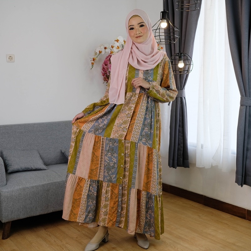 GAMIS IBU DAN ANAK GAMIS COUPLE GAMIS FLOWER ETNIK