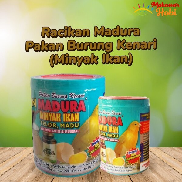 Pakan Makanan Burung Kenari Racikan Madura Madu Minyak Ikan dan Telur