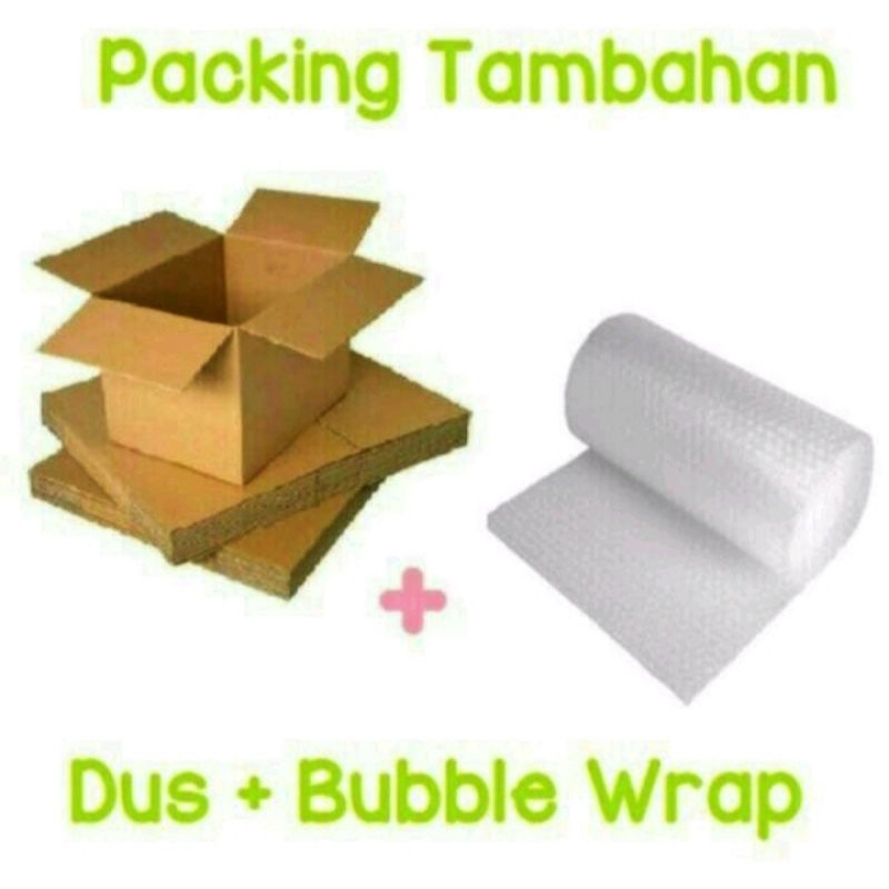 

Packing tambahan bluble wrap /dus untuk keamanan paket