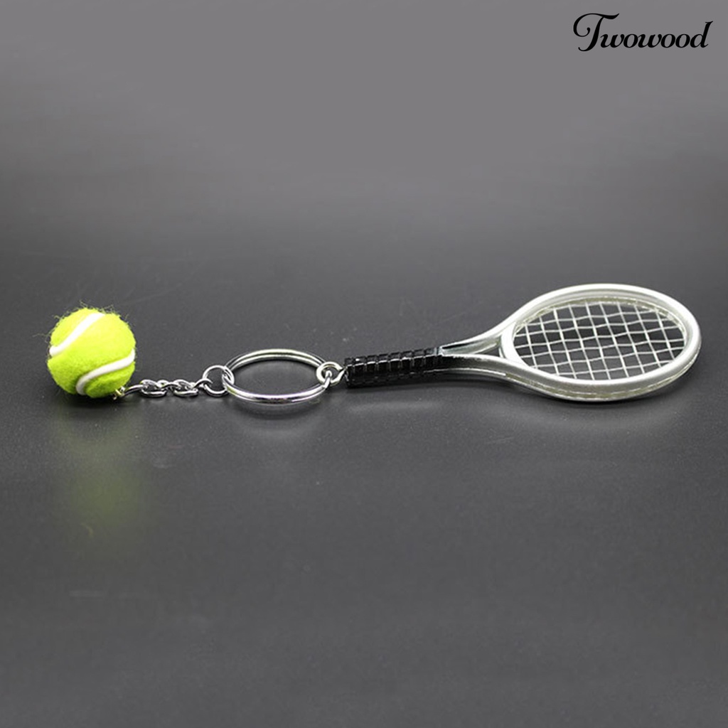 Twowood Gantungan Kunci Raket Tenis Bahan Metal