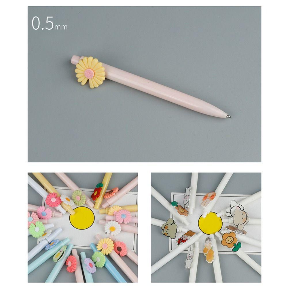 R-flower 6PCS/Set Gel Pens Mutil-styles Alat Tulis Press Type Signature Pen