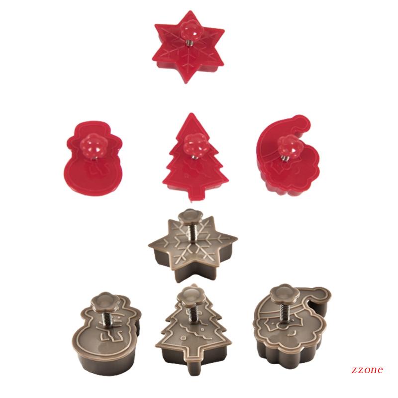 Zzz 4pcs / Set Cetakan Kue / Cookies Bentuk Manusia Salju / Snowflake 3D Untuk Pesta Natal