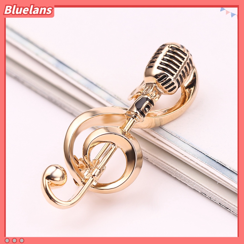 Bros Bentuk Mikrofon Bahan Alloy Warna Emas / Silver Untuk Pesta