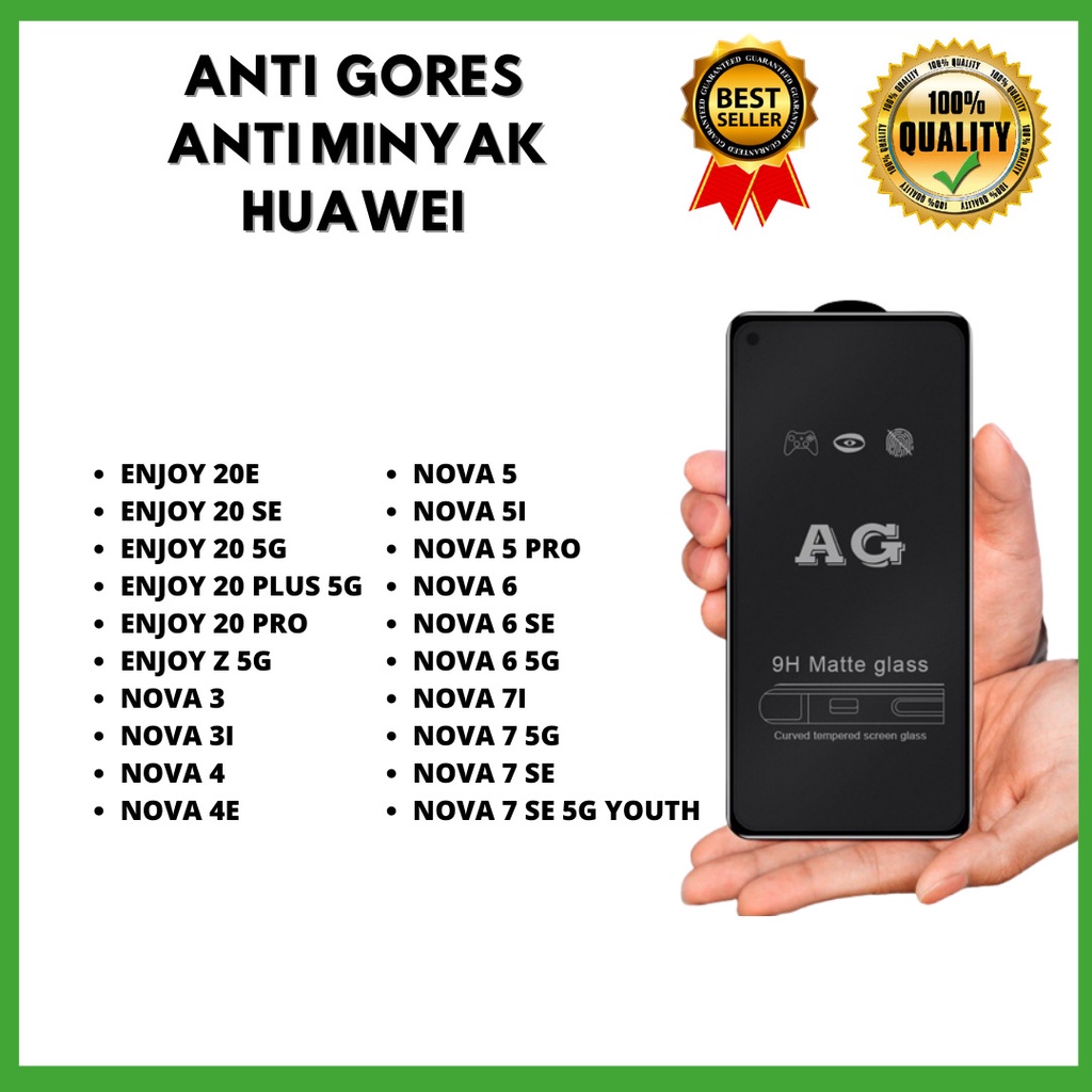 TG MATTE / ANTI MINYAK - HUAWEI ENJOY 20E-ENJOY 20 SE-ENJOY 20 5G-ENJOY 20 PLUS 5G-ENJOY 20 PRO-ENJOY Z 5G-NOVA 3-NOVA 3I-NOVA 4-NOVA 4E-NOVA 5-NOVA 5I-NOVA 5 PRO-NOVA 6-NOVA 6 SE-NOVA 6 5G-NOVA 7I-NOVA 7 5G-NOVA 7 SE-NOVA 7 SE 5G YOUTH ( BINTANG ACC )