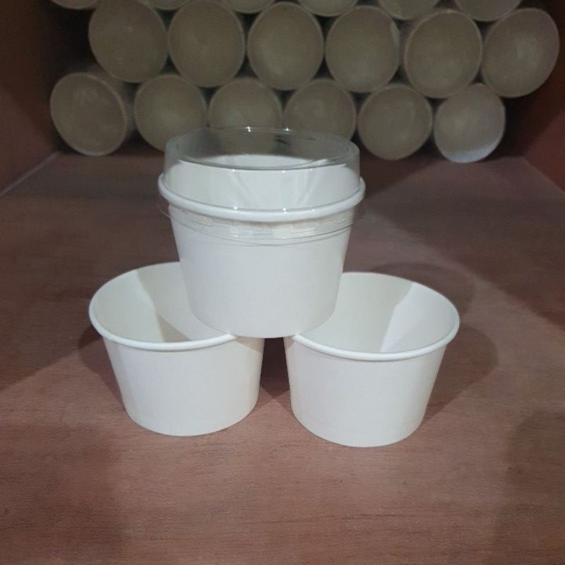 Jual Paper Ice Cream Cup 4 oz 120 ml + Tutup minimal order 50 pcs Shopee Indonesia