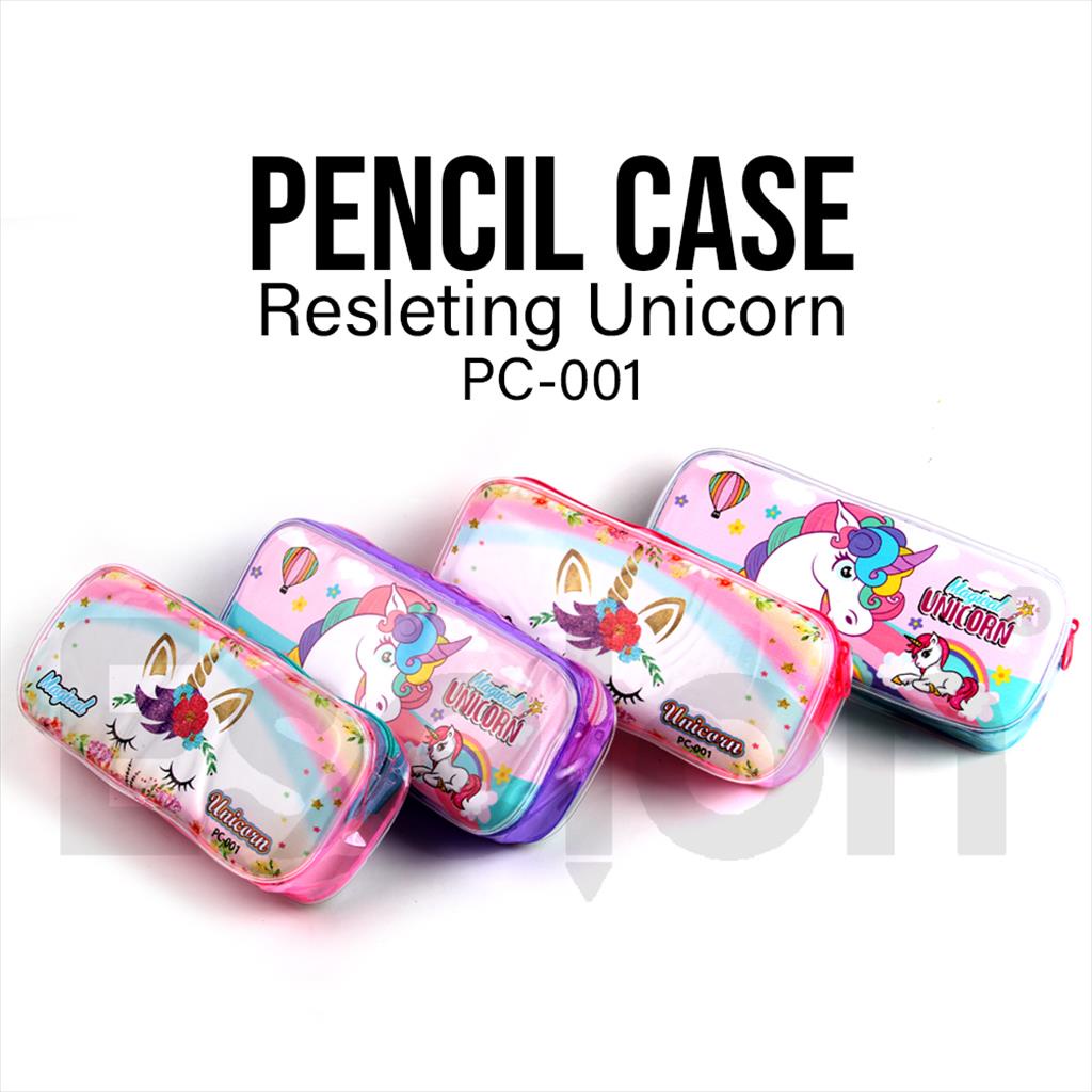 

Kotak Pensil Mika UNICORN Resleting 001 / tempat pensil fancy