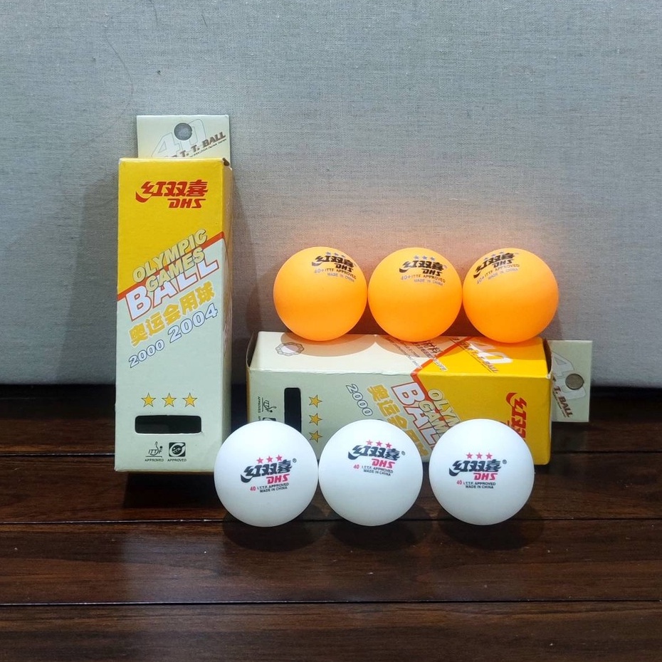 BOLA PINGPONG DHS PLASTIC ISI 3 STAR 3 - Bola Tenis Meja DHS ISI 3 - BOLA PING PONG DHS
