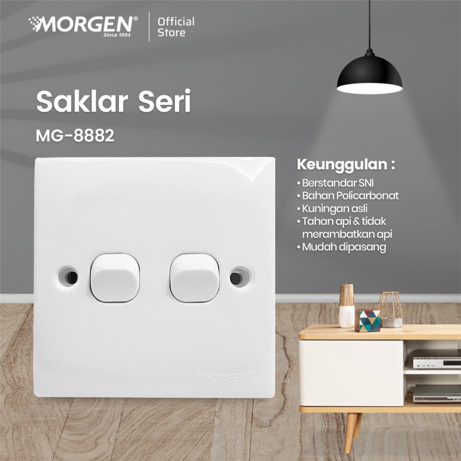 MORGEN Saklar seri  MG-8882 Model Clipsal Classic Kecil SNI