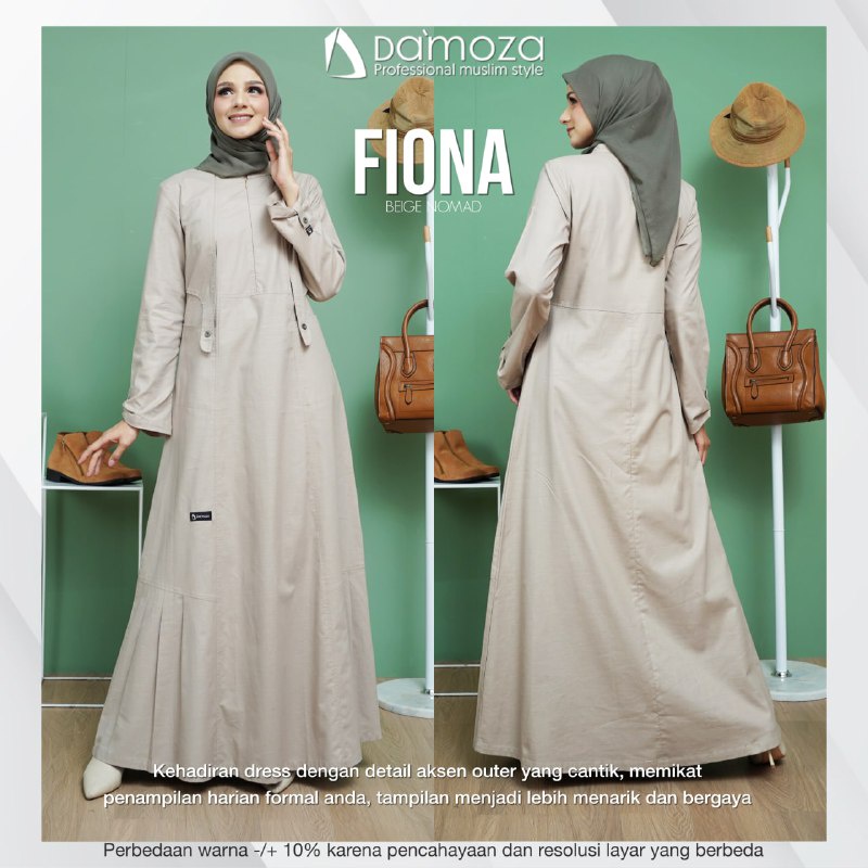 DAMOZA | Fiona Beige Nomad | Gamis | Dress Damoza / ORI 100%