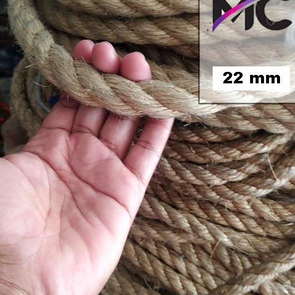 

Terjangkau - Tali Tambang Besar 22mm 24mm Permeter Tampar Manila Goni Dadung Coklat Kapal Outbound Lomba Tarik ✓