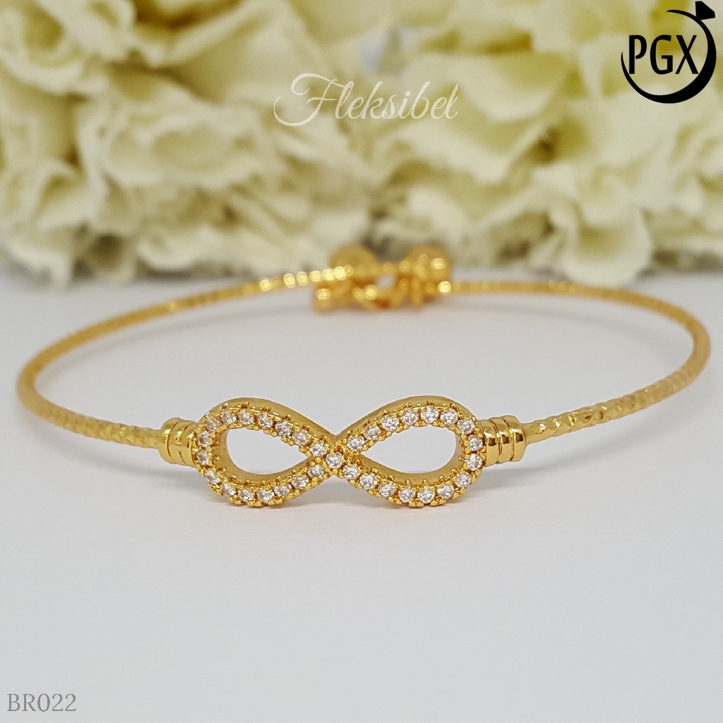 PGX Gelang Bangle Fleksibel Perhiasan Xuping Lapis Emas - BR022